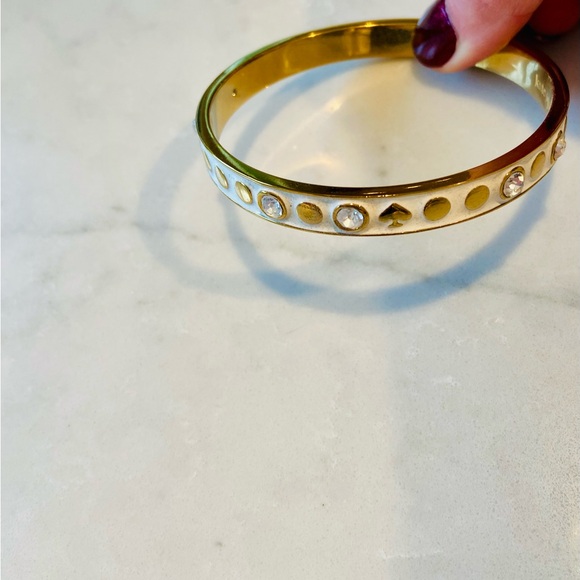 Kate Spade White Bangle with Gold & Crystal  Accents - Picture 2 of 5